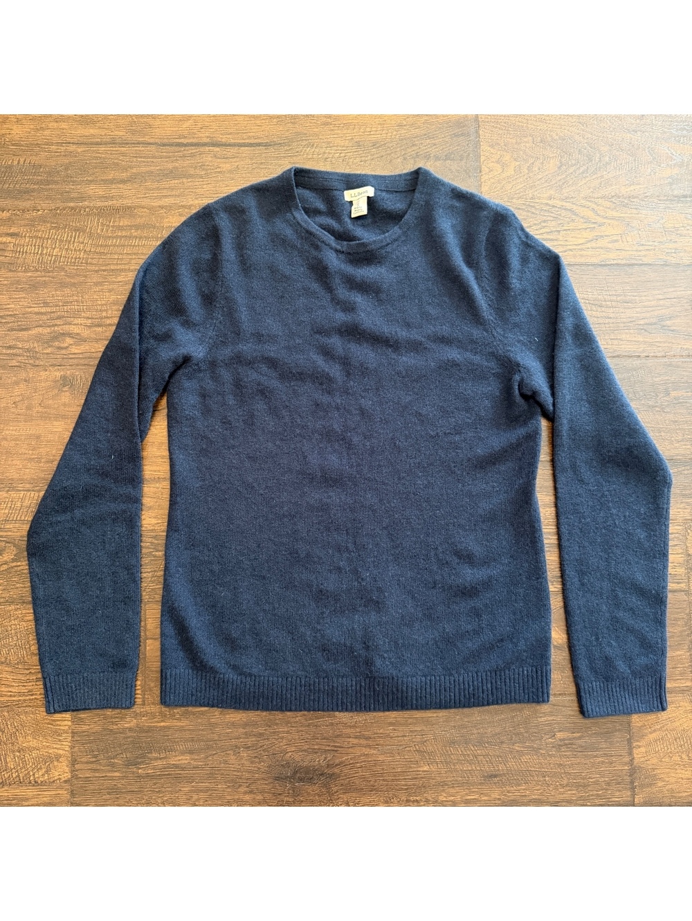 L.L. Bean Women's Navy Blue 100% Cashmere Crewneck Pullover Sweater Small